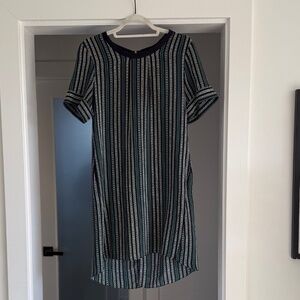 sea Silk Dress Striped Floral Pattern